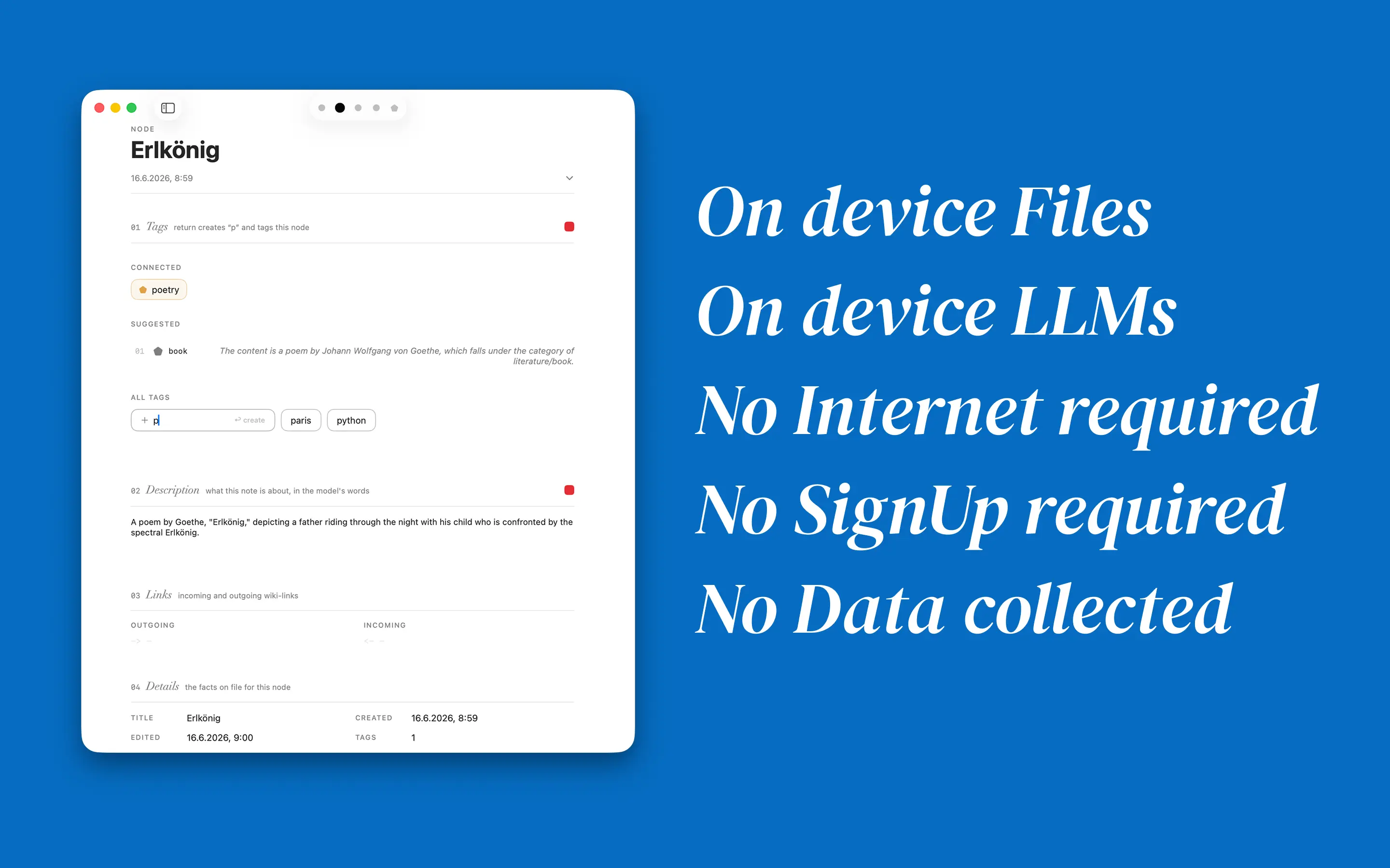 The library on disk: plain markdown files, kept on your own Mac.
