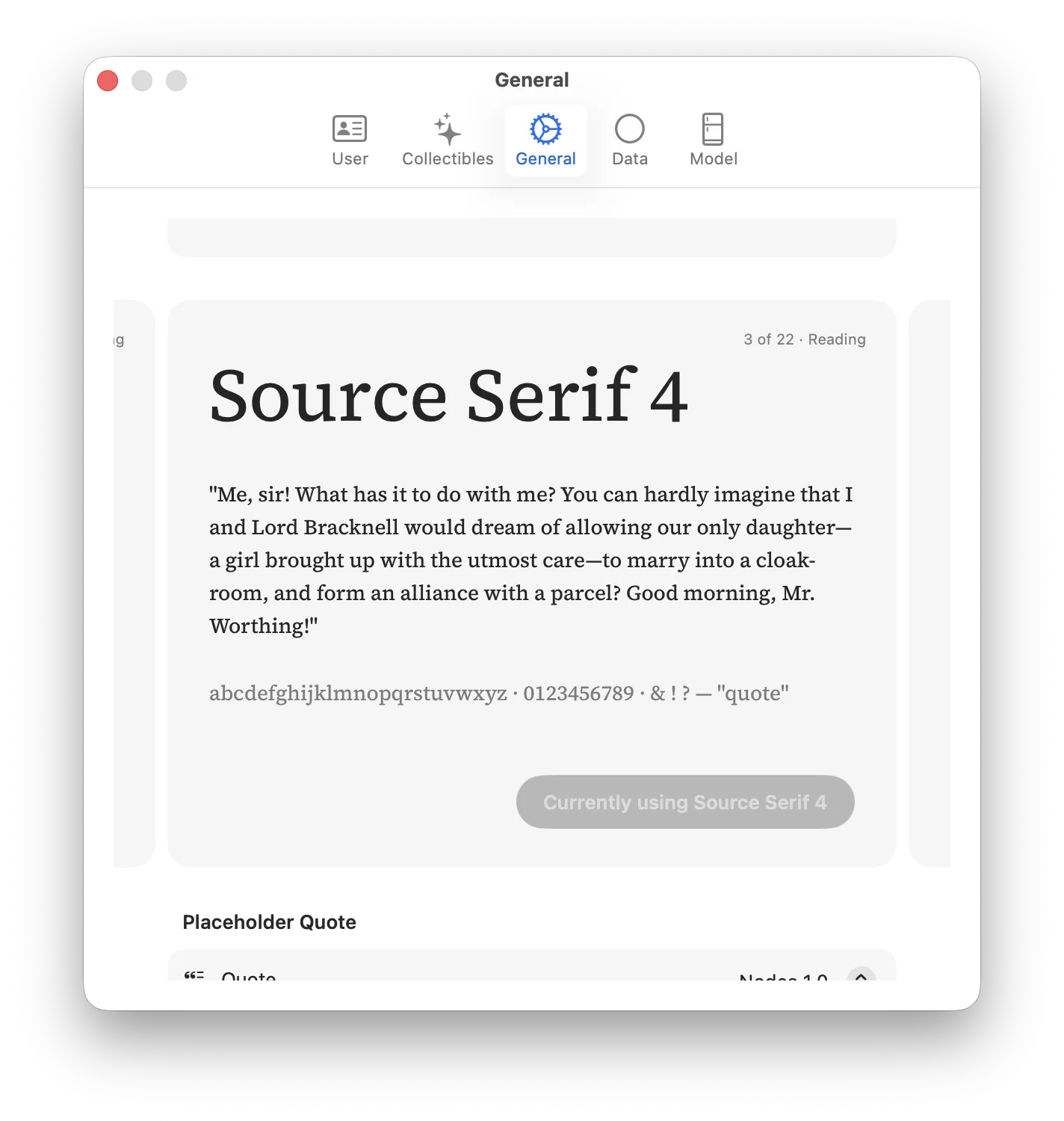 New Font Selection