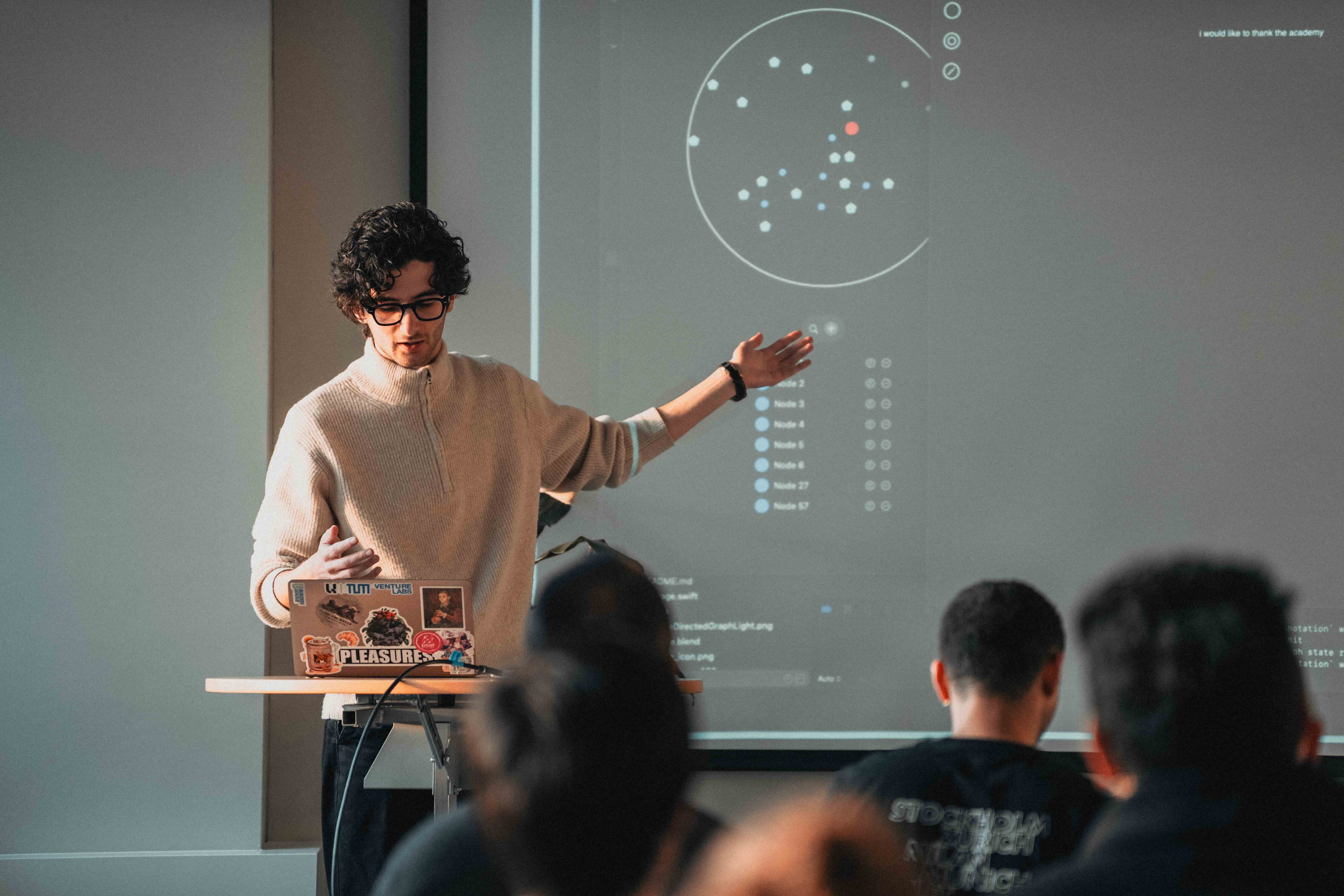 Nico presenting a early version of Nodes
